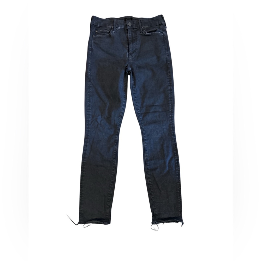 MOTHER Size 25 The Looker Ankle Fray Black‎ Jeans